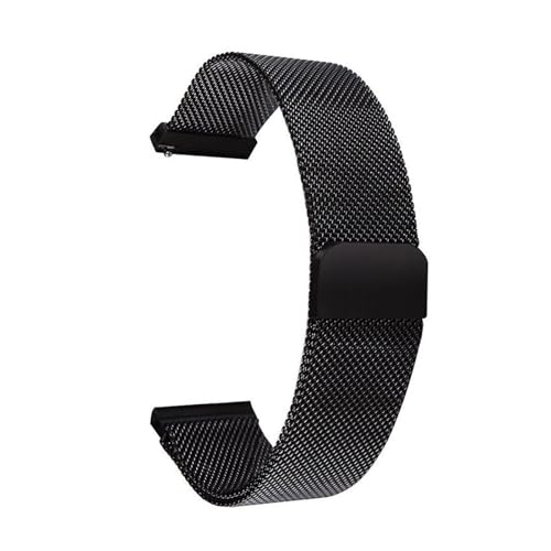 ZIYIWANG Magnetisches Mesh-Armband aus Edelstahl, universelles 16 mm 18 20 22 24 Uhrenarmband, Schnellverschluss-Uhrenarmband(Black,20mm) von ZIYIWANG