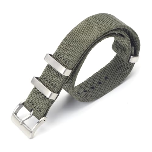ZIYIWANG Nylonbänder 20 mm 22 mm Strapazierfähige Stoffbänder mit Edelstahlschnallen Sportliche Herren- und Damenbänder(Army green,22mm) von ZIYIWANG