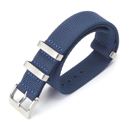 ZIYIWANG Nylonbänder 20 mm 22 mm Strapazierfähige Stoffbänder mit Edelstahlschnallen Sportliche Herren- und Damenbänder(Blue,20mm) von ZIYIWANG