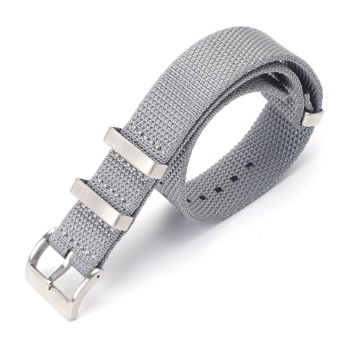 ZIYIWANG Nylonbänder 20 mm 22 mm Strapazierfähige Stoffbänder mit Edelstahlschnallen Sportliche Herren- und Damenbänder(Grey,22mm) von ZIYIWANG