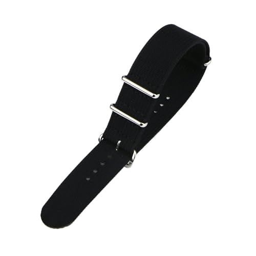 ZIYIWANG Nylonband, Stoffmuster, gewebtes Band, kompatibel mit 16 mm bis 24 Schnittstelle, Ersatzbandzubehör(Black,19mm) von ZIYIWANG