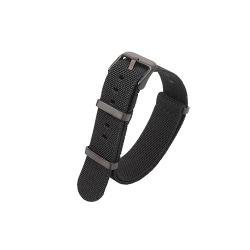 ZIYIWANG Waschbare, elastische Nylon-Uhrenarmbänder sind mit Bandanstoßbreiten von 18 mm, 20 und 22 kompatibel. Wasserdichte Outdoor-Uhrenarmbänder Unisex-Retro-Armbänder(Black-Black,22mm) von ZIYIWANG