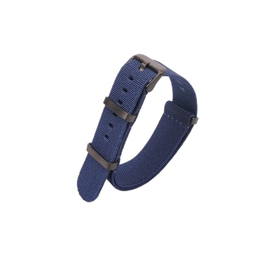 ZIYIWANG Waschbare, elastische Nylon-Uhrenarmbänder sind mit Bandanstoßbreiten von 18 mm, 20 und 22 kompatibel. Wasserdichte Outdoor-Uhrenarmbänder Unisex-Retro-Armbänder(Blue-Black,18mm) von ZIYIWANG