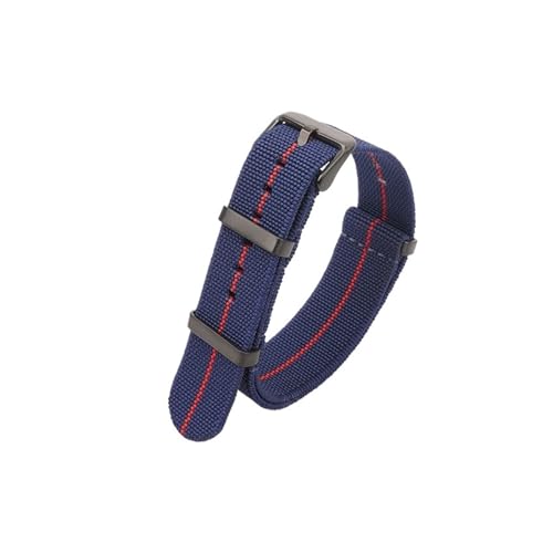 ZIYIWANG Waschbare, elastische Nylon-Uhrenarmbänder sind mit Bandanstoßbreiten von 18 mm, 20 und 22 kompatibel. Wasserdichte Outdoor-Uhrenarmbänder Unisex-Retro-Armbänder(Blue Red-Black,20mm) von ZIYIWANG