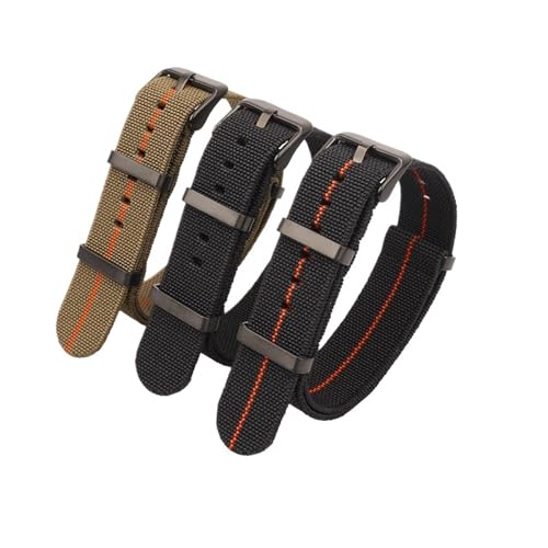 ZIYIWANG Waschbare, elastische Nylon-Uhrenarmbänder sind mit Bandanstoßbreiten von 18 mm, 20 und 22 kompatibel. Wasserdichte Outdoor-Uhrenarmbänder Unisex-Retro-Armbänder(Green Red-Black,18mm) von ZIYIWANG