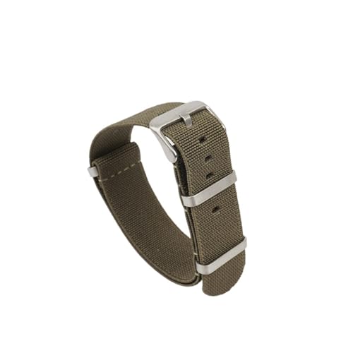 ZIYIWANG Waschbare, elastische Nylon-Uhrenarmbänder sind mit Bandanstoßbreiten von 18 mm, 20 und 22 kompatibel. Wasserdichte Outdoor-Uhrenarmbänder Unisex-Retro-Armbänder(Green-Steel,22mm) von ZIYIWANG