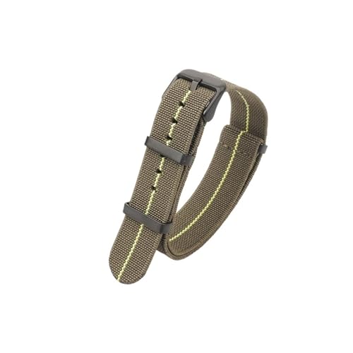 ZIYIWANG Waschbare, elastische Nylon-Uhrenarmbänder sind mit Bandanstoßbreiten von 18 mm, 20 und 22 kompatibel. Wasserdichte Outdoor-Uhrenarmbänder Unisex-Retro-Armbänder(Green Yellow-Black,22mm) von ZIYIWANG