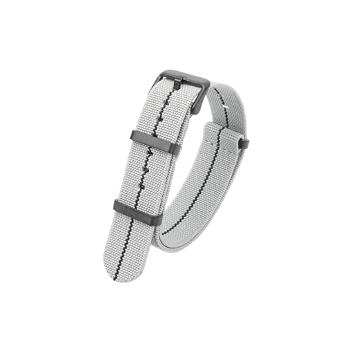 ZIYIWANG Waschbare, elastische Nylon-Uhrenarmbänder sind mit Bandanstoßbreiten von 18 mm, 20 und 22 kompatibel. Wasserdichte Outdoor-Uhrenarmbänder Unisex-Retro-Armbänder(Grey Black-Black,22mm) von ZIYIWANG
