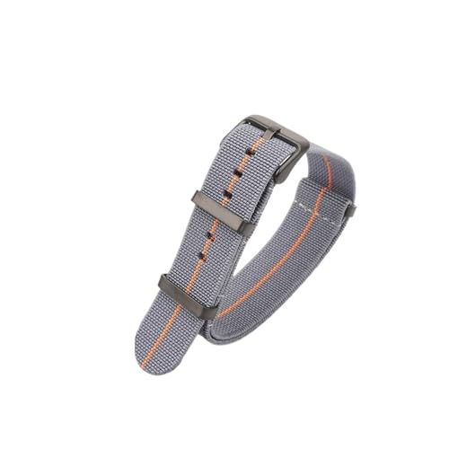 ZIYIWANG Waschbare, elastische Nylon-Uhrenarmbänder sind mit Bandanstoßbreiten von 18 mm, 20 und 22 kompatibel. Wasserdichte Outdoor-Uhrenarmbänder Unisex-Retro-Armbänder(Grey Orange-Black,22mm) von ZIYIWANG
