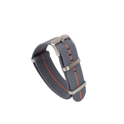 ZIYIWANG Waschbare, elastische Nylon-Uhrenarmbänder sind mit Bandanstoßbreiten von 18 mm, 20 und 22 kompatibel. Wasserdichte Outdoor-Uhrenarmbänder Unisex-Retro-Armbänder(Grey Orange-Steel,20mm) von ZIYIWANG