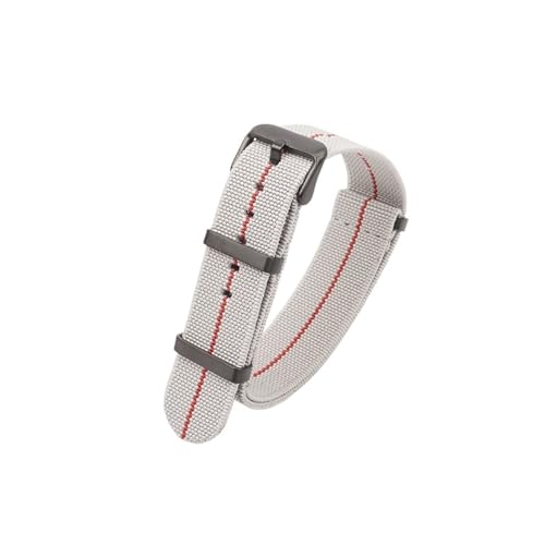 ZIYIWANG Waschbare, elastische Nylon-Uhrenarmbänder sind mit Bandanstoßbreiten von 18 mm, 20 und 22 kompatibel. Wasserdichte Outdoor-Uhrenarmbänder Unisex-Retro-Armbänder(Grey Red-Black,22mm) von ZIYIWANG