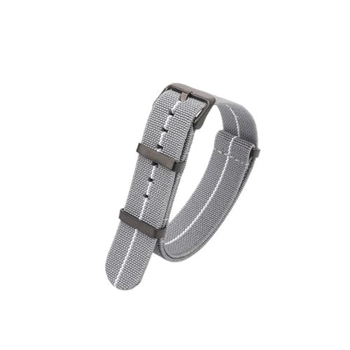 ZIYIWANG Waschbare, elastische Nylon-Uhrenarmbänder sind mit Bandanstoßbreiten von 18 mm, 20 und 22 kompatibel. Wasserdichte Outdoor-Uhrenarmbänder Unisex-Retro-Armbänder(Grey White-Black,22mm) von ZIYIWANG