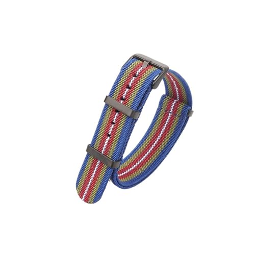 ZIYIWANG Waschbare, elastische Nylon-Uhrenarmbänder sind mit Bandanstoßbreiten von 18 mm, 20 und 22 kompatibel. Wasserdichte Outdoor-Uhrenarmbänder Unisex-Retro-Armbänder(MultiColor-Black,22mm) von ZIYIWANG
