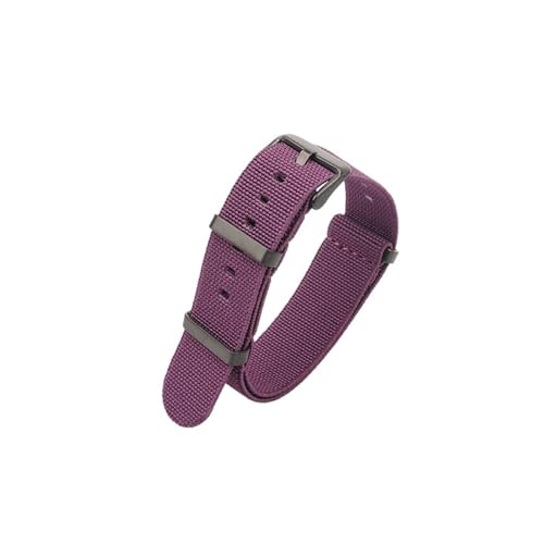 ZIYIWANG Waschbare, elastische Nylon-Uhrenarmbänder sind mit Bandanstoßbreiten von 18 mm, 20 und 22 kompatibel. Wasserdichte Outdoor-Uhrenarmbänder Unisex-Retro-Armbänder(Purple-Black,18mm) von ZIYIWANG