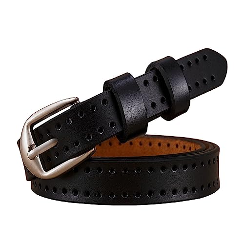 ZJIEX Leder -Taillengürtel Breite 1,8cm Leder Taillengurt, Schwarz von ZJIEX