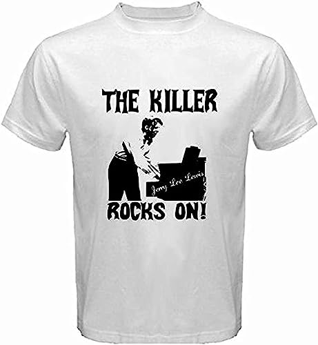 New Jerry Lee Lewis The Killer Music Legend Men's White T-Shirt Size T-Shirts & Hemden(Medium) von ZJKNKZ19