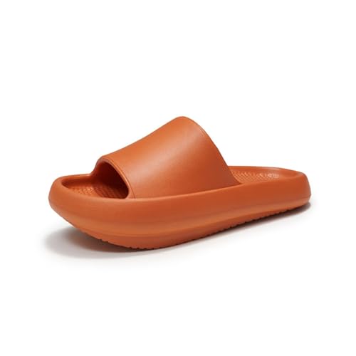 ZJMSZDE Duschpantoffeln Für Damen Hoch Vordere Und Niedrigrücken Dicke Untere Absätze Sandalen Sommer Im Innenhaus Nicht-Schlupf-Paar Schuhe-Karamell-39-40 von ZJMSZDE