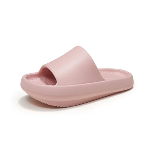 ZJMSZDE Duschpantoffeln Für Damen Hoch Vordere Und Niedrigrücken Dicke Untere Absätze Sandalen Sommer Im Innenhaus Nicht-Schlupf-Paar Schuhe-Rosa-39-40 von ZJMSZDE