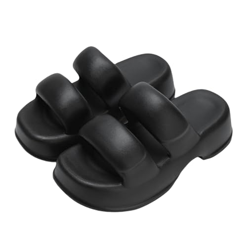 ZJMSZDE Duschpantoffeln Für Damen Pantoffeln Mit Dick-Soled-Pantoffeln Für Frauen Für Den Sommer Im Freien Am Strand Im Freien Im Freien-Schwarz-38-39 von ZJMSZDE