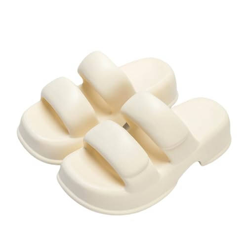 ZJMSZDE Duschpantoffeln Für Damen Pantoffeln Mit Dick-Soled-Pantoffeln Für Frauen Für Den Sommer Im Freien Am Strand Im Freien Im Freien-Weiß-38-39 von ZJMSZDE