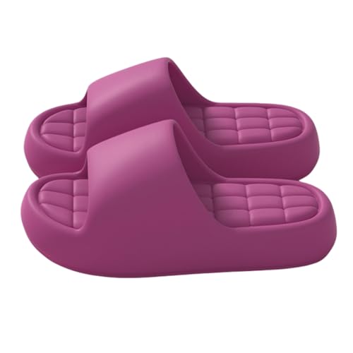 ZJMSZDE Duschpantoffeln Für Damen Sommer Frauen Einfache Sandalen Innen Im Innenbereich Dicker Sohle Trittscheiße Weicher Boden Badezimmer Paar Outdoor -Kleidung Männer-Rosenrot-40-41 von ZJMSZDE