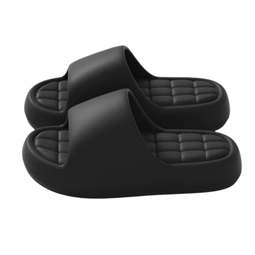 ZJMSZDE Duschpantoffeln Für Damen Sommer Frauen Einfache Sandalen Innen Im Innenbereich Dicker Sohle Trittscheiße Weicher Boden Badezimmer Paar Outdoor -Kleidung Männer-Schwarz-42-43 von ZJMSZDE