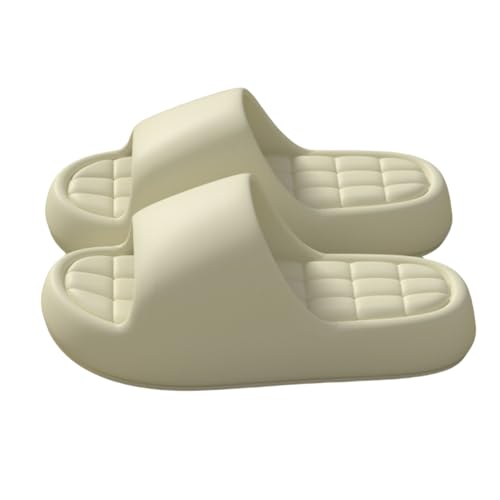ZJMSZDE Duschpantoffeln Für Damen Sommer Frauen Einfache Sandalen Innen Im Innenbereich Dicker Sohle Trittscheiße Weicher Boden Badezimmer Paar Outdoor -Kleidung Männer-Weiß-38-39 von ZJMSZDE