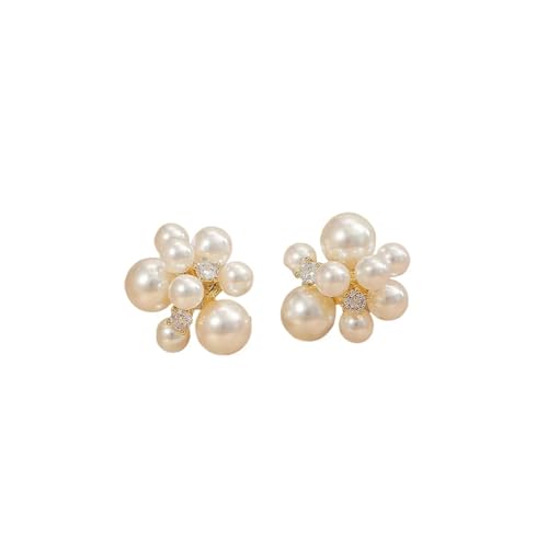 ZJPOJPH Perlen Creolen Kleine Runde Ohrringe For Frauen Schlichter Schmuck Elegantes Geschenk von ZJPOJPH