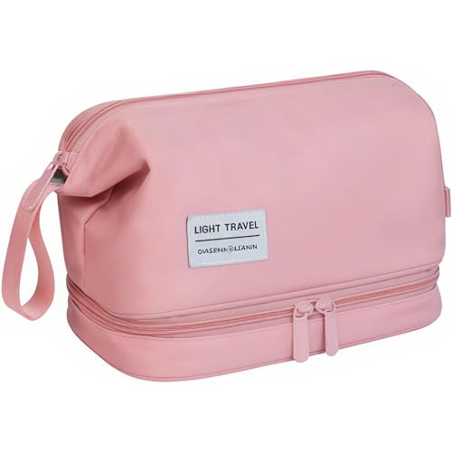 ZJSTRO Kosmetik Reisetasche Damen,Tragbare Reise Make Up Organizer,Handtasche Kosmetiktascher für Kosmetik-Reisetasche für Reisen,Urlaub und Alltag (Rosa) von ZJSTRO