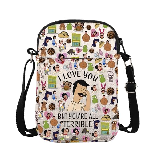 ZJXHPO Bob's TV Show Merchandise Bob's Fans Crossbody Bag I Love You But You're All Terrible Messenger Bag Burger Merch, Terrible Cb, modisch ZJXHPO Bob's TV Show Merchandise Bob's Fans Crossbody Bag I Love You But You're All Terrible Messenger Bag Burger Merch, Terrible Cb, modisch von ZJXHPO