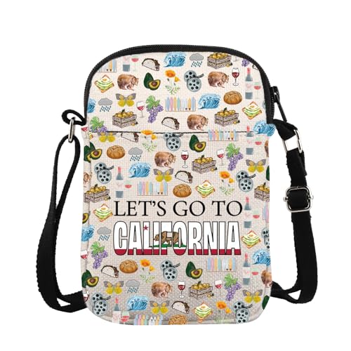 ZJXHPO California Trip Umhängetasche California State Travel Vacation Geschenk Souvenir Let's Go To California Messenger Bag, California Cb, modisch von ZJXHPO
