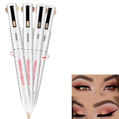 4 in 1 Augenbrauen rotierender Konturstift, drehen, um die Farbe zu ändern Neuer wasserdichter langlebiger Augenbrauenstift, Augen Make-up Beauty Tool (3#) von ZJYWYG