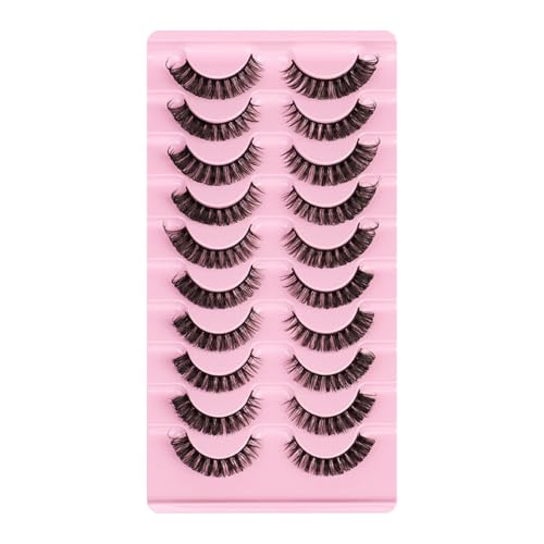 10 Paar Wimpernverlängerungen für Anfänger, falsche Wimpern ohne Klebstoff oder Eyeliner, ideale Lernhilfe, täglicher Gebrauch von ZJchao