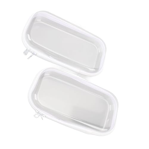 2er-Pack Transparente Hartschalen-Federmäppchen mit Reißverschluss, Organizer-Aufbewahrung mit Stapelbarem Design für Schränke, Regale, Schubladen, Staub- und Schmutzschutz, von ZJchao