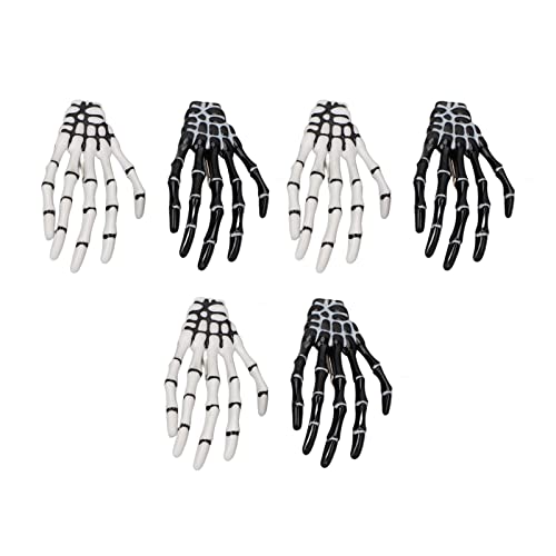 3 Paar Halloween Haarspangen, Künstliche Skelett Hände Knochen Haarspangen Zarte Punk Rock Horror Haarspange Weihnachten Cosplay Kostüm Dekorativer Haarschmuck von ZJchao