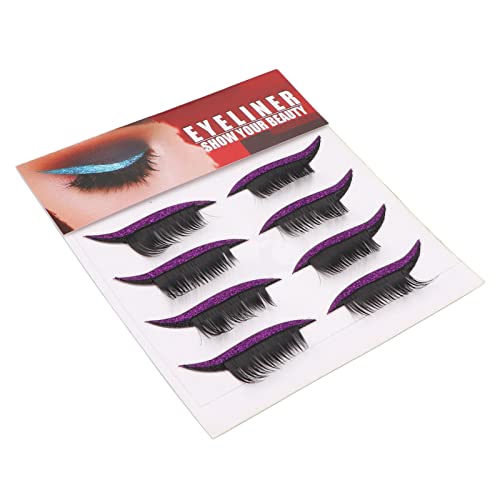 4 Paar Eyeliner-Wimpern-Aufkleber-Set, Wiederverwendbar, Wasserdicht, Langlebig, Selbstklebend, Glitzer-Eyeliner-Aufkleber-Set (Lila) von ZJchao