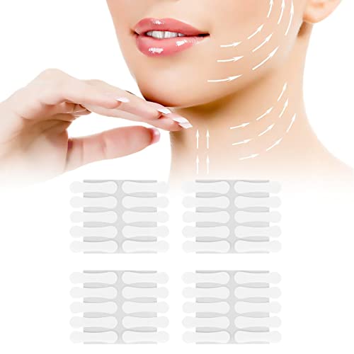 40 Stück Facelift-Klebeband, Wasserdichtes, Elastisches Doppelkinn, Reduziert die Hautstraffung, Gesichts-Hals-Lifting-Aufkleber-Patch, Gesichtsfalten-Lift-Klebeband, von ZJchao