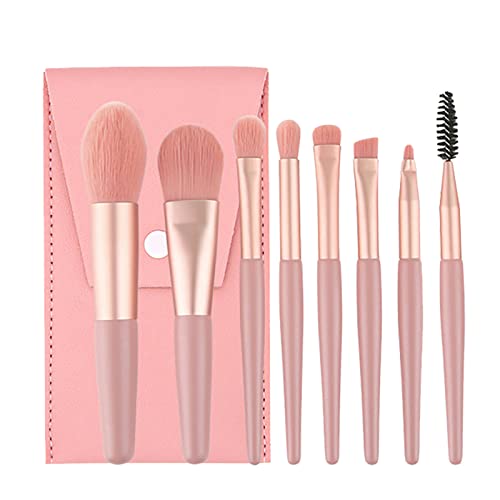 8-teiliges Make-up-Pinsel-Set mit Weichen Zilien, Professionelles Lidschatten-Pinsel-Set mit Aufbewahrungstasche, Foundation, Puder, Concealer, Lidschatten, Make-up (PINK) von ZJchao