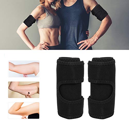 Armschneider Paar Gewichtsverlust Schlanker Wraps, Sauna Effekt Thermo Schweiß Arm Bands Trimmer Arm Former Oberarme Schlanker Shaper Kompression Einstellbare Arm Gürtel für Sport Fitness (Schwarz) von ZJchao