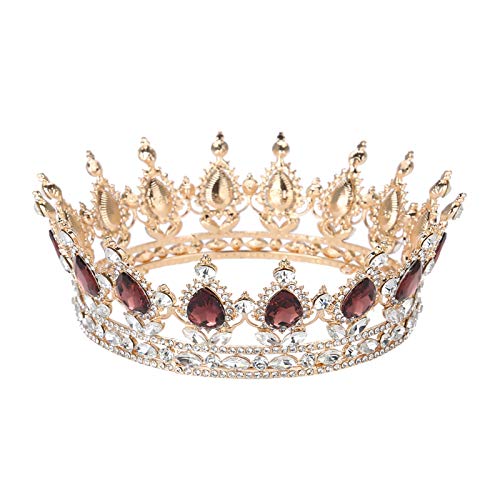 Brautkronen, Krone Damen Tiara mit Inlay Kristallblume Braut Hochzeit Haarschmuck, Strass Tiara Runde Krone Handgemacht Braut Abschlussball Schmuck Königin Krone für Braut von ZJchao