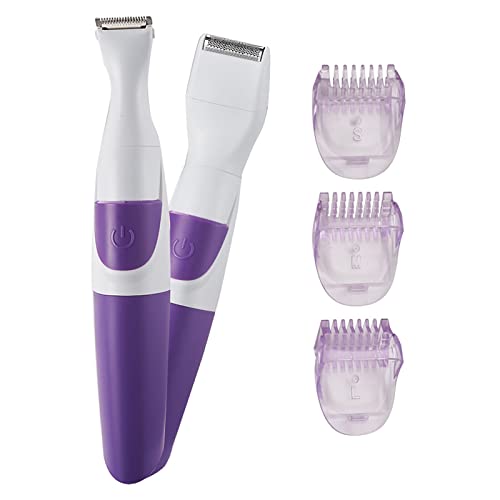 Damen Bikini Akku-Trimmer - 3 Trimmkämme - 2-in-1 Haarentfernungstrimmer - Air Wet Dry Akku-Haarentferner - Lila - Haarentfernungstrimmer für Damen von ZJchao