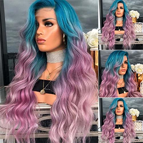 Damen -Gradientenfarbe Locker Lockiger Synthetischer Haarhitzemfester Cosplay -Perücke für Partys Halloween Täglich Gebrauch von ZJchao
