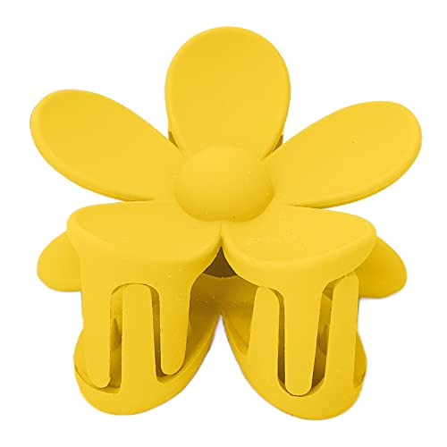 Double Lock Matte Blumenform Rutschfeste Haarnadeln Zubehör Kunststoff Kiefer Clip, Niedliche Haarspangen und Mädchen Haarbänder(Gelbe Zitrone) von ZJchao