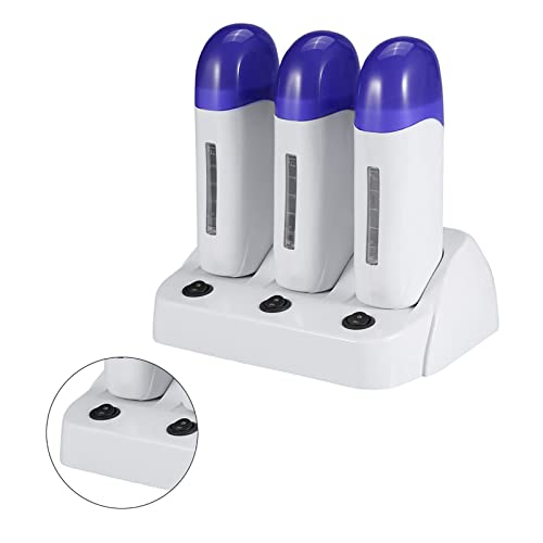 Elektrische Wachs Haarentfernungsmaschine, 3 Arten von Wachs Enthaarungswalze Heizung Wachsen mit Sockel schmerzfrei makellos, professionelle Haarentfernungsmaschine für Damen und Herren von ZJchao