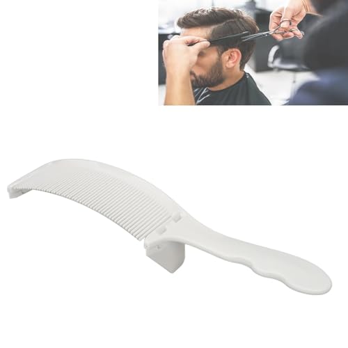 Gebogener Barber Clipper Kamm, Professioneller Flat Top Blending Fade Haarschneidekamm Friseurkamm Fade Kamm Clipper Kämme Friseurkämme Blending Friend für Männer Weiß (WHITE) von ZJchao