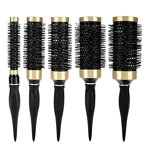 Haar Rundbürste Rund Kamm, 5er Set Rundhaarbürste Föhn Styling Bürste Für Ihr Haar, Professional Salon Tool Mit Naturkautschuk Griff Für Frauen Und Männer Gewellte Keramik(kit) von ZJchao