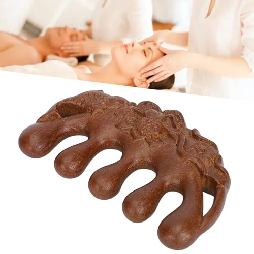 Holz Massage Kamm, Sandelholz Meridian Massagewerkzeug Breiten Zähnen Kopfhaut Massagekamm 20 Ml Flasche mit ätherischen Ölen Aufbewahrungstasche für Männer und Frauen von ZJchao