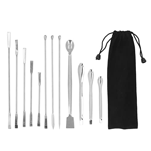 Laborspatel, 2 Set Labor Mikro Doppelspatel Edelstahl Reagenzschaufel Löffel Werkzeugset Kit Mikro Probenahmeschaufel Reagenzschaufel Laborlöffeln Mikro Löffelspatel für Labor Heim Make up (24 teilig) von ZJchao