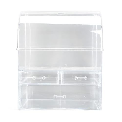 Make-up-Organizer-Box mit Großem Fassungsvermögen, Transparentem Design und Staubdichter Abdeckung für Gesichtsmaske und Augencreme von ZJchao