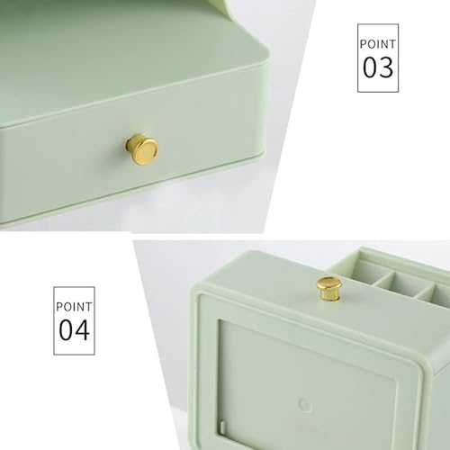 Make-up-Organizer-Schublade mit Großem Platz, Einfach zu Verstauen, Design mit Oberen Rillen, Staubdichte Schubladen, Schräges Design, Platzsparend für Schmuck, Lippenstift und von ZJchao